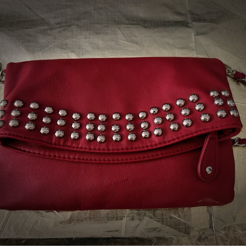 Elegant Red Studded Clutch - Picture 15 of 16
